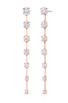 Bar Drop Earrings in Pink Gold