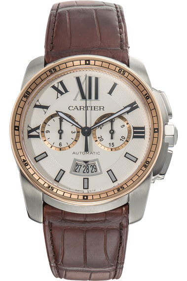 Calibre de Cartier Chronograph Rose Gold and Stainless Steel Automatic