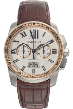 Calibre de Cartier Chronograph Rose Gold and Stainless Steel Automatic