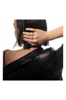 So Move 2-finger Ring in White Gold Size 54