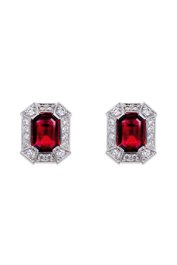 Octagon Ruby Earrings