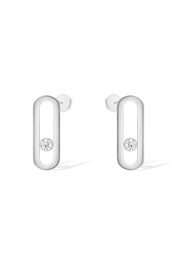 Move Uno Stud Earrings in White Gold