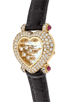 Heart Happy Diamonds Yellow Gold Quartz