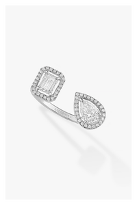 My Twin Toi & Moi Ring in White Gold Size 53