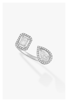 My Twin Toi &amp; Moi Ring in White Gold Size 53