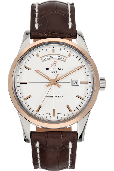 Transocean Day &amp; Date Rose Gold and Stainless Steel Automatic