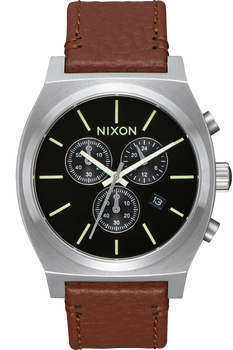 Time Teller Chrono Leather, Black / Saddle