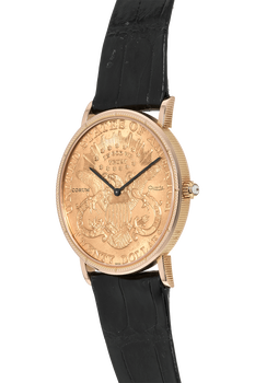 1890 Twenty Dollar Coin Yellow Gold Quartz