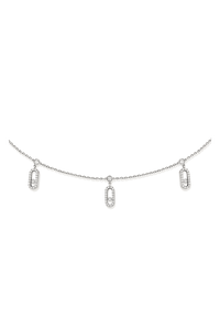 Move Uno diamond choker necklace in white gold
