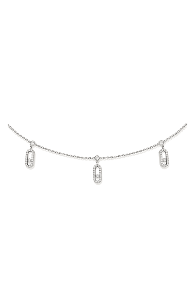 Move Uno Pav&eacute; Choker in White Gold