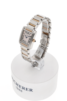 Tank Francaise Rose Gold and Stainless Steel Quartz