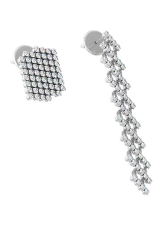 Serafino 7-row Multi Size Earrings in White Gold