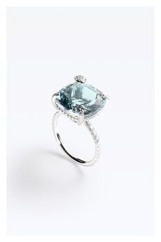 Peekaboo Aquamarine Ring