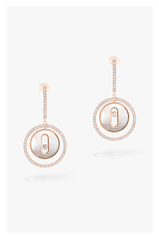 Lucky Move Mother-Of-Pearl Earrings in Pink Gold