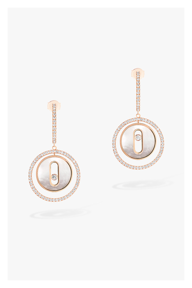 Lucky Move Mother-Of-Pearl Earrings in Pink Gold