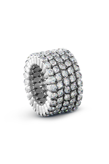 Serafino 5-row Ring Bracelet in White Gold