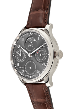 Pre Owned IWC Schaffhausen Portuguese Perpetual Calendar White Gold Automatic