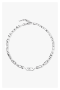 Move Link Chain Necklace in White Gold