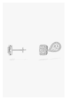 My Twin 1+2 Earrings in White Gold