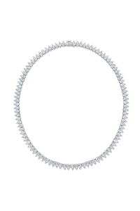 Pear cut Diamond Necklace in White Gold