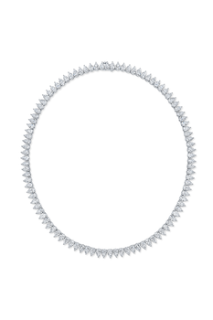 Pear cut Diamond Necklace in White Gold