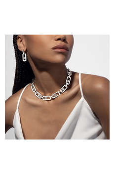 So Move XL Pendant Earrings in White Gold
