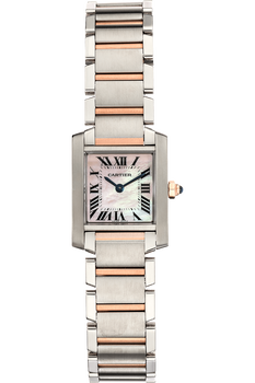 Tank Francaise Rose Gold and Stainless Steel Quartz
