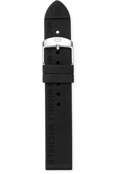 MICHELE 18MM Onyx Silicon Watch Strap MS18AI040021