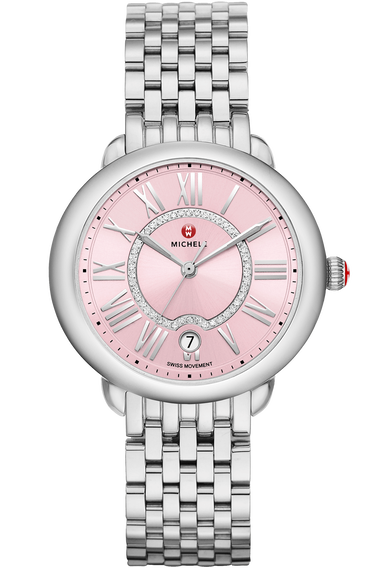 Michele pink on sale watch