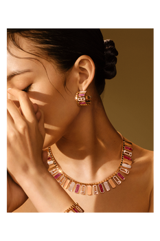 Bucherer Exclusive Move Iconica Lepidolite Necklace in Pink Gold