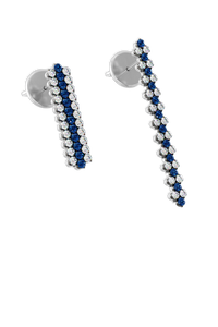 Brevetto 3-row Multi Size Earrings in White and Black Gold with Sapphires
