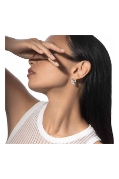 Move Classique Pav&eacute; Hoops in White Gold