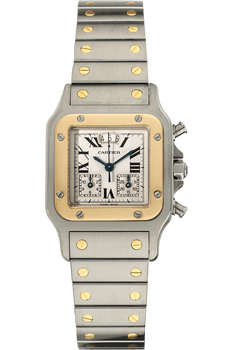 Santos Galbee Chronograph Yellow Gold and Stainless Steel Quartz