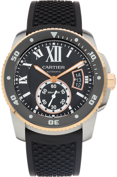 Calibre De Cartier Diver Rose Gold and Stainless Steel