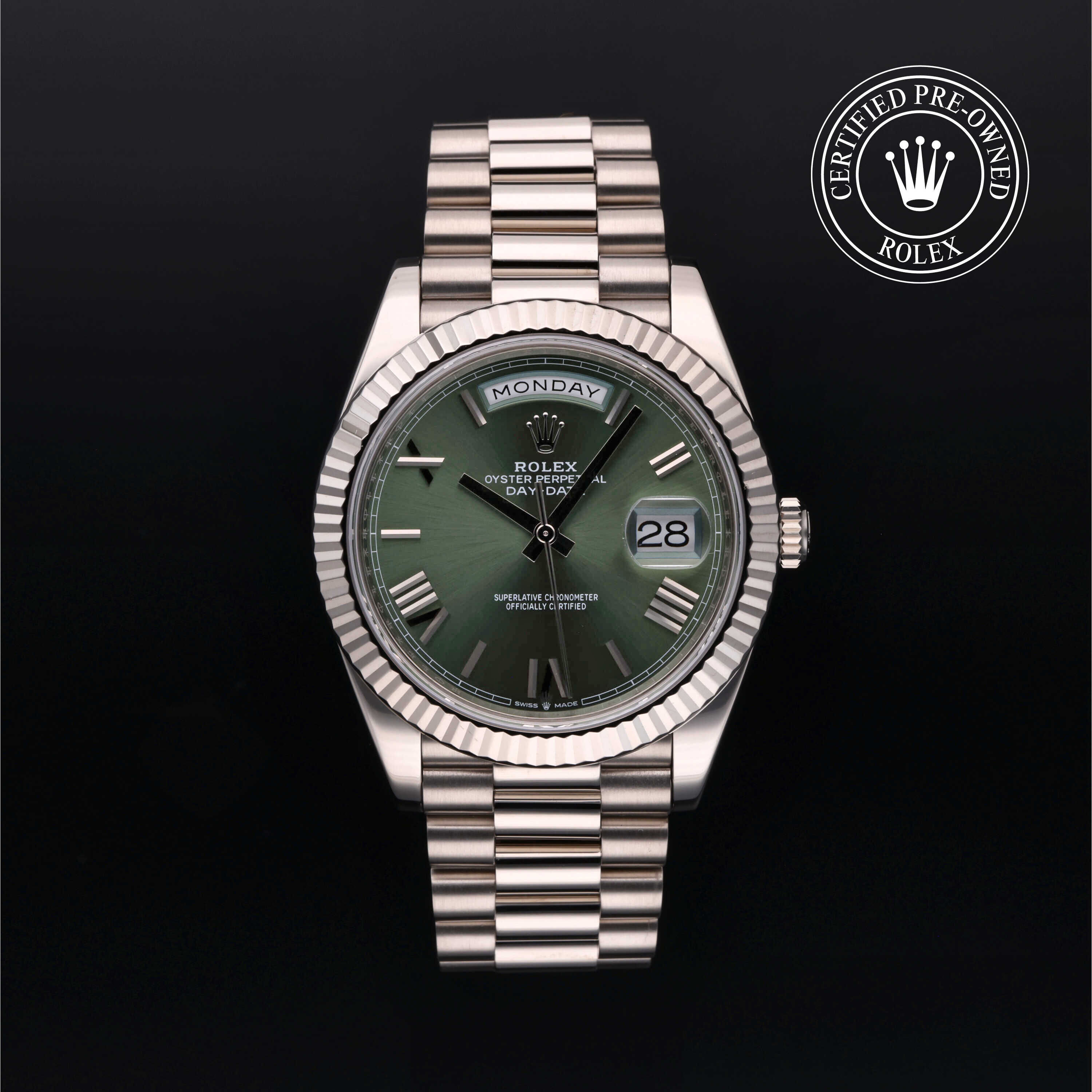 Rolex day date 40 stainless steel hotsell