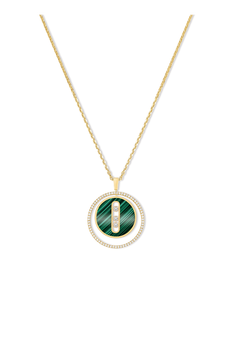 Lucky Move Malachite MM Pendant in Yellow Gold