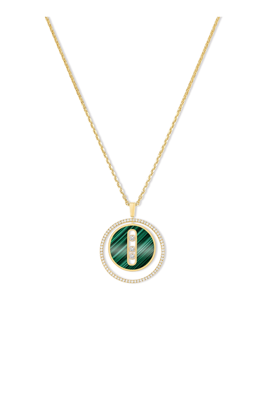 Lucky Move Malachite MM Pendant in Yellow Gold