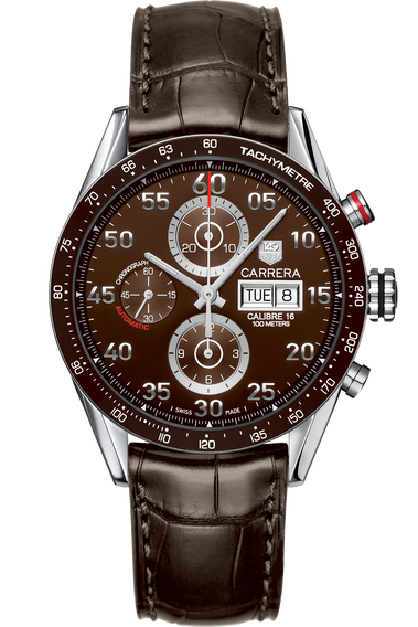 Carrera Automatic Chronograph 43 mm with Brown Aluminum