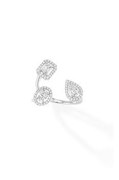 My Twin Trilogy Ring in White Gold Size 54