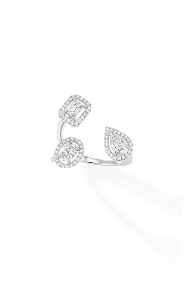 My Twin Trilogy Ring in White Gold Size 54