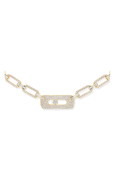 My Move Pav&eacute; Chain Necklace in Yellow Gold