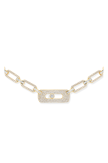 My Move Pav&eacute; Chain Necklace in Yellow Gold