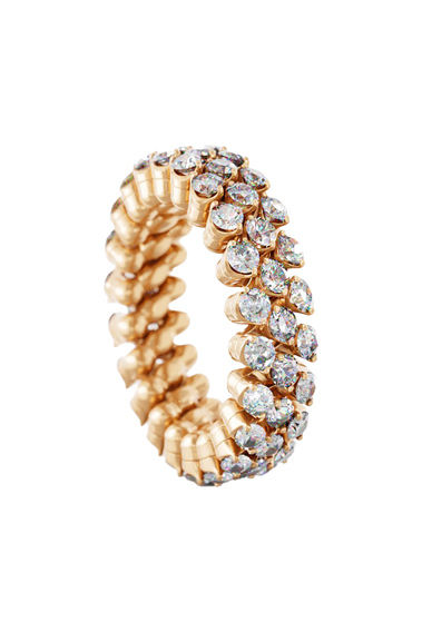 Brevetto 3-row Multi Size Ring in Pink Gold
