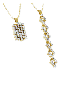 Serafino 5-row Multi Size Pendant in Yellow Gold