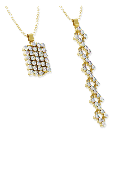 Serafino 5-row Multi Size Pendant in Yellow Gold