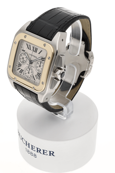 Santos 100 Chronograph Yellow Gold and Stainless Steel Automatic