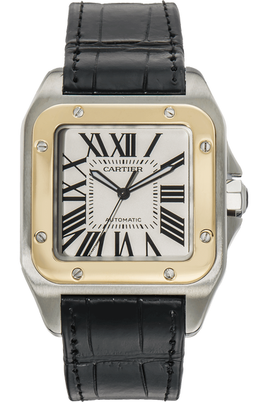Santos 100 Yellow Gold and Stainless Steel Automatic