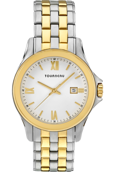 Men&#39;s Steel Two Tone White Dial Bracelet