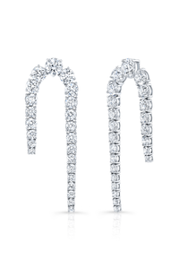 Candy Cane Diamond Earrings in White Gold