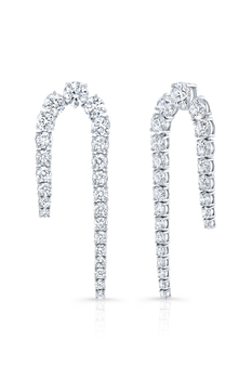 Candy Cane Diamond Earrings in White Gold